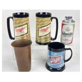 Hammered Copper Cup, Beer Can Lighter, Miller, Sch