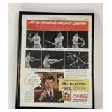 Framed Joe DiMaggio Camel Advertisement Print