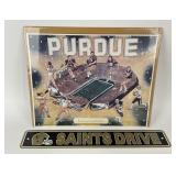 Purdue Poster, Saints Football Tin Sign