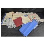 Table Linens, Embroidered Cloths, Lace Doilies