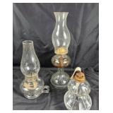 Glass Kerosene Oil Lamps with Chimneys