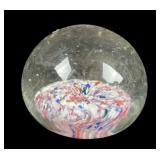 Handmade Glass Paperweight With Swirled Colors