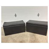 2 vinyl storage ottomans