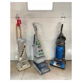 3 vacuums: Hoover, steam vac, oreck xl