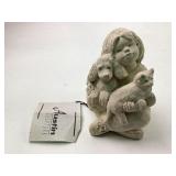 Austin Sculpture Girl With Dog And Cat Figurine