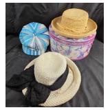 Scala, Liz Claiborne Straw Hats with Hatbox