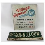 Metal Advertising Signs: Village Square, Silk Flou