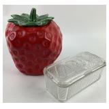 Strawberry Cookie Jar, Glass Refrigerator