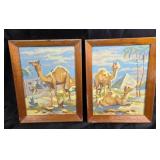Framed Camel Oil Paintings on Canvas