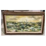 Large painting Fort Wayne Indiana Cityscape