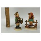 Goebel Hummel Figurines Boy With Basket, Girl On F
