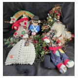 Holiday Decorations Including Handcrafted Figures