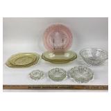 Depression Glass Plates, Bowls: Nesting Ashtrays