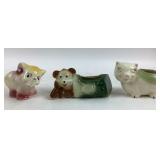 Ceramic Figurine Planters Elephant, Monkey, Pig