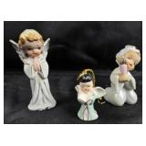 Porcelain Angel Figurines with Halo Details