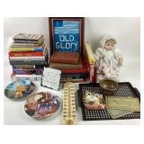 Books, Decorative Plates, Doll, Cat ï¿½+
