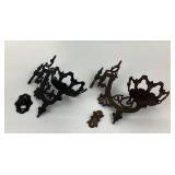 Cast Iron Wall-Mount Oil Lamp Holders
