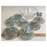 Opalescent Glass Gems & Clear Art Bowl