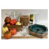 Longaberger Basket, Tupperware Cups, Centerpiece B