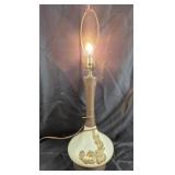 Mid-Century Ceramic Table Lamp With Wood Accent