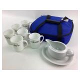 Pyrex Portables Set, Corning Mugs, Gravy Boat