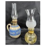 Oil Lamps With Ceramic And Glass Bases