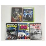 Mid 2000s Skater Movie DVDs, Rock Band Xbox 360