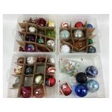 Glass Christmas Ornaments in Storage Boxes