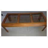 Wood Coffee Table With Glass Insets