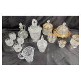 Pressed Glass Tableware With Gold Accents