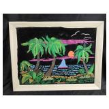 Tropical Palm Tree Velvet Painting