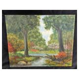 Landscape Oil Painting on Canvas, Signed Bond