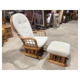 Ratan glide chair and footrest