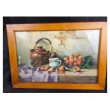 Still Life Strawberry Teapot Painting by Robert Ch
