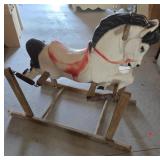 Wooden Rocking Horse With Painted Saddle