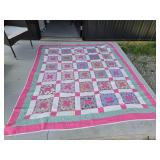 Hand-Stitched Multicolor Patchwork Quilt