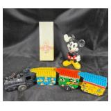 Disney Wind-Up Casey Jr. Train, Mickey Figurine