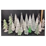 Glass And Acrylic Christmas Tree Figurines, Clear,