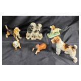 Porcelain Dog Figurines Including Cocker Spaniels,