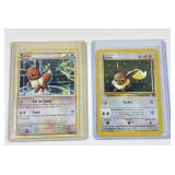 2 Pokemon vintage Eevee cards