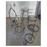 Wrought Iron Gazing Ball/Planter Stand, Snowman