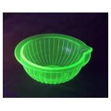 Green Uranium Glass Mixing Bowl