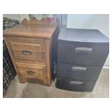 Wood 2 Drawer Side Table With Scalloped Back Edge