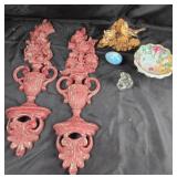 Dart Industries Plaques, Rose Bowl, Glass Figurine