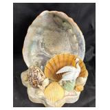 Decorative Shell Sculpture with Porcelain Swan