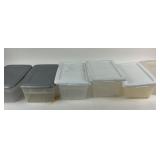 Shoebox sized totes, 4 with lids