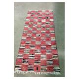 Red And Multicolor Woven Cotton Rug