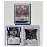 3 autographed football cards