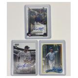 3 autographed baseball cards