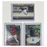 3 autographed baseball cards
